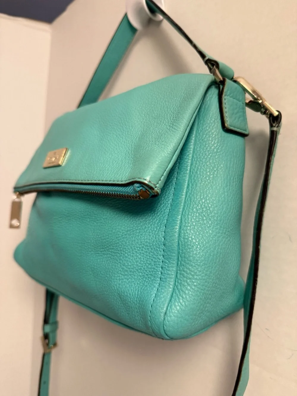 Kate Spade Highland Place Mini Maria Teal Leather Crossbody Bag